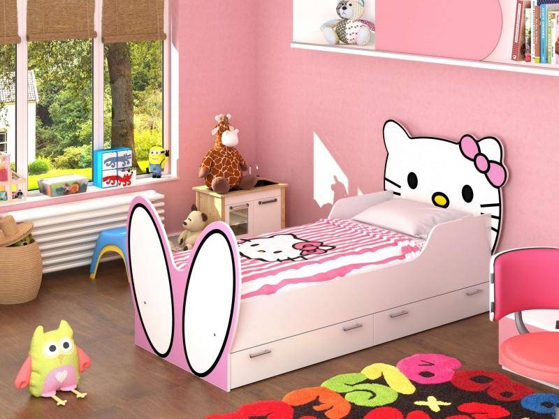 кровать hello kitty! с бязевым матрацем в Курске