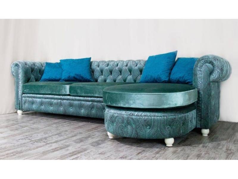 диван chesterfield с оттоманкой в Курске