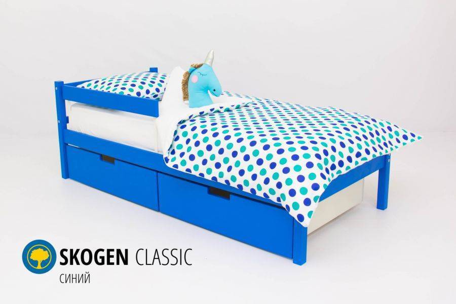 детская кровать skogen classic синий в Курске