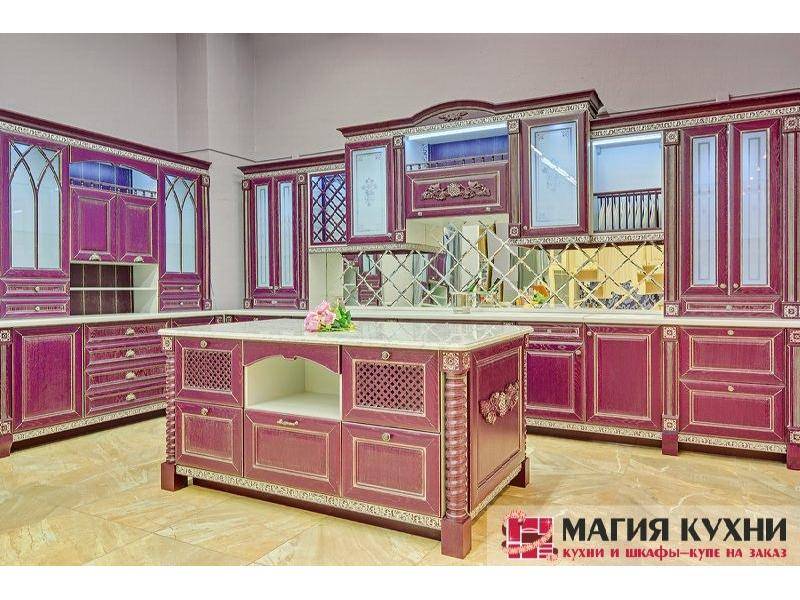 красная стильная кухня luxury в Курске