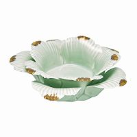 подсвечник керамический в виде цветка с золотыми лепестками flower pale green medium, 4 см в Курске