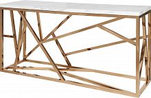 консоль geometric 180x50x90 золото, белая столешница в Курске