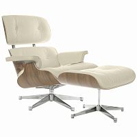 кресло eames style lounge chair & ottoman кремовое в Курске