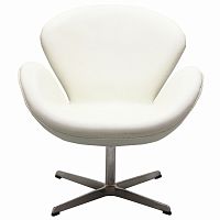 кресло swan chair экокожа белое в Курске