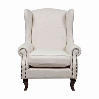 кресло мягкое с ушами белое collins wingback chair в Курске