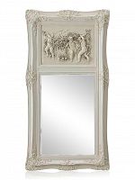 зеркало настенное прямоугольное в высокой белой раме францини distressed chalk white в Курске