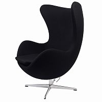 кресло arne jacobsen style egg chair черное в Курске