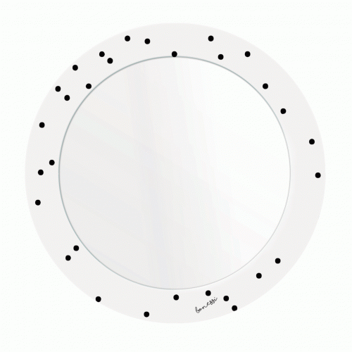 зеркало с рисунком белое круглое черные точки pois в Курске