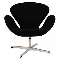 кресло arne jacobsen style swan chair черная шерсть в Курске