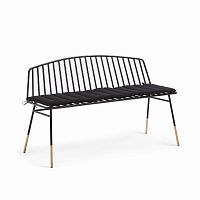 siena bench 120 черный металл черная ткань от la forma (ex julia grup) в Курске