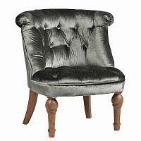 кресло sophie tufted slipper chair микровелюр серое в Курске