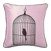 подушка с птичкой в клетке birdie in a cage pink в Курске