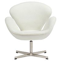 кресло swan chair кашемир белое в Курске