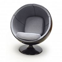 кресло ball chair черно-серое в Курске