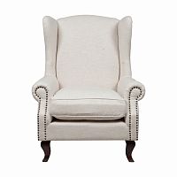 кресло collins wingback chair кремовая ткань в Курске