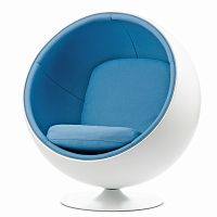 кресло ball chair бело-синее в Курске