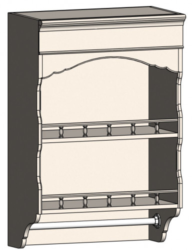 шкаф с полками и фигурным основанием навесной марсель молочно-белый в Курске