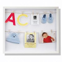 панно с зажимами для 12 фотографий clothesline белое в Курске