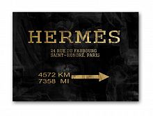 постер hermes без рамки, черный, а4 в Курске