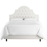 кровать двуспальная 180х200 белая с каретной стяжкой harvey tufted white в Курске