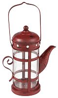 подсвечник-фонарь красный в виде чайника с ручкой old kettle, 27 см в Курске
