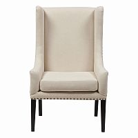 кресло мягкое с ушами белое nailhead fabric armchair в Курске