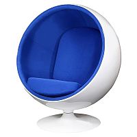 кресло eero ball chair синее с белым в Курске