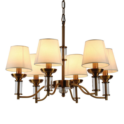 люстра walters 6 от delight collection прозрачная/бежевая/латунь в Курске