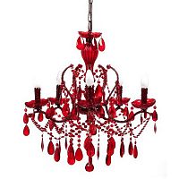 люстра 19th c. rococo iron & smoke crystal round (красная) красная в Курске