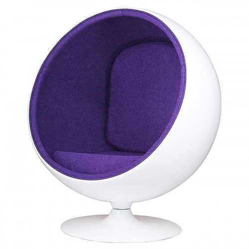 кресло eero ball chair бело-фиолетовое в Курске