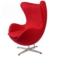 кресло arne jacobsen style egg chair красная шерсть в Курске