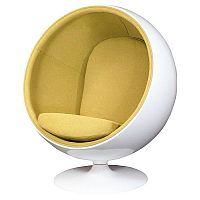 кресло eero ball chair бело-горчичное в Курске