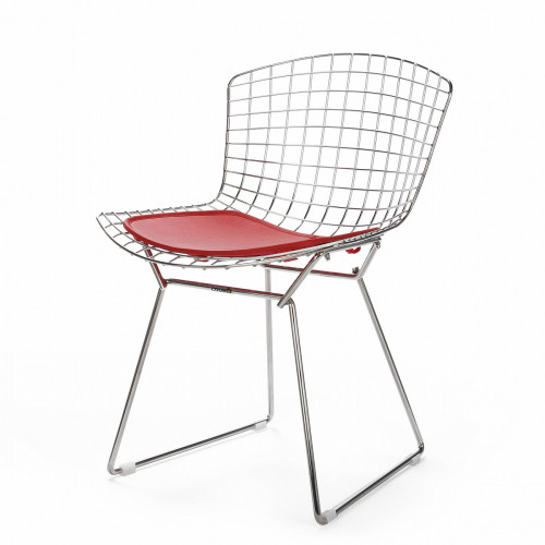 стул bertoia side кожаный standart красная подушка в Курске
