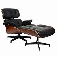 кресло eames style lounge chairчерное с коричневым в Курске