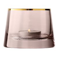 подсвечник стеклянный коричневый с золотым ободком для чайной свечи light, 6,6 см в Курске