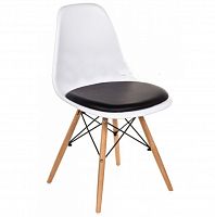 стул деревянный pc-011 белый / черный (eames style) в Курске