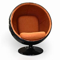 кресло ball chair черно-коричневое в Курске