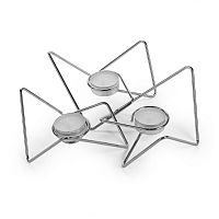 набор подсвечников серебряных металлических для чайных свечей tri-angular loop, 7 см, 3 штуки в Курске