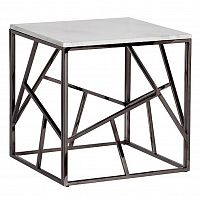 стол журнальный black chrome cube 55*55*56 см хром, белый в Курске