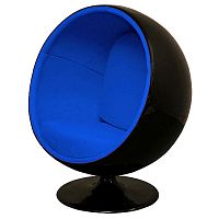 кресло eero ball chair синее с черным в Курске