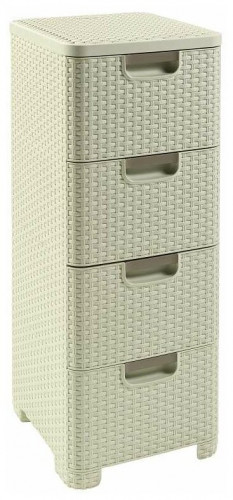 комод c 4 отделениями rattan style кремовый в Курске