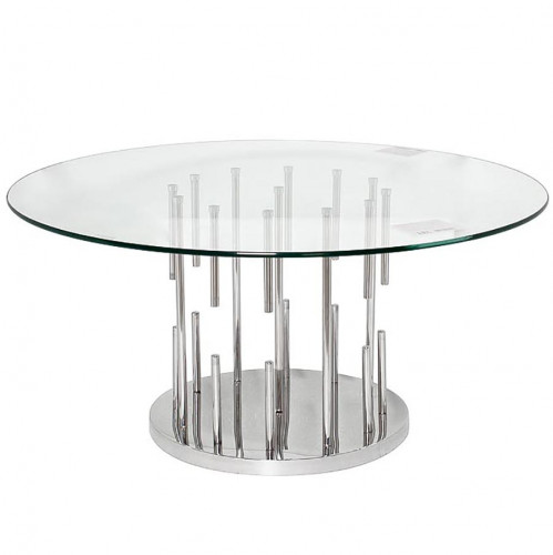 стол журнальный grozdi прозрачный, хром в Курске