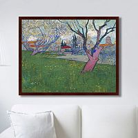 картина: view of arles with trees in blossom, 1889г. в Курске