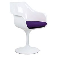 кресло tulip armchair бело-фиолетовое шерсть в Курске